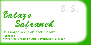 balazs safranek business card